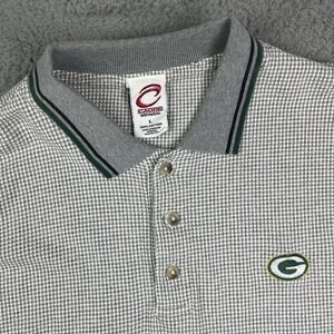 Vintage Green Bay‎ Packers 1/4 Button Shirt Cadre Athletic Polo Gray Sz Large